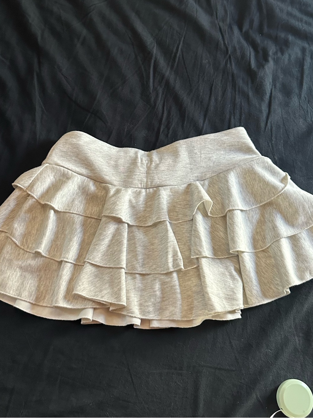 Tiered Ruffle Mini Skirt in Light Cream